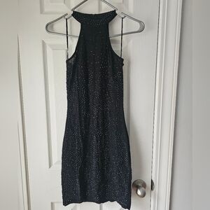 116. AKIRA Sheer Halter Dress With Rhinestones Size Small